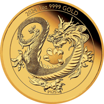 1 Unze Gold Goldener Drache 2024 PP (Auflage: 188 | Polierte Platte)