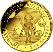 1 Unze Gold Somalia Elefant Motiv 2025 (Auflage: 100 | Privymark: ANA Chicago | Jahrgang: 2024)