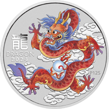 1 Unze Silber Lunar III Red Dragon 2024 (Auflage: 200.000)