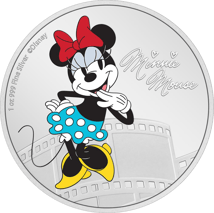 1 Unze Silber Minnie Mouse Mickey & Friends Walt Disney 2023 (Auflage: 5.000 | coloriert | Polierte Platte)