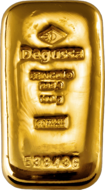 100g Goldbarren Degussa (gegossen)