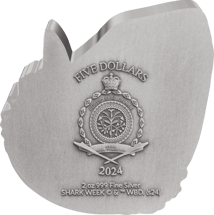 2 Unze Silber Weißer Hai 2024 (Auflage: 1.000 | Antik Finish)