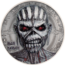 2 Unze Silber Iron Maiden The Book Of  Souls 2024 (Auflage: 999 | Antik Finish | High Relief)