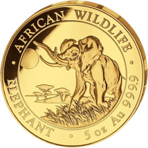 5 Unze Gold Somalia Elefant 2016 PP (Auflage: 50 Münzen)