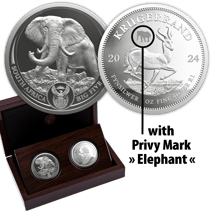 Big Five III Krügerrand Satz Privymark Set Elefant 2024 PP (Auflage: 1.000 | Polierte Platte)