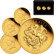 Gold Australian Sovereign 3 Münzen Set 2024 (Auflage: 150 | Polierte Platte)