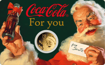 Gold Coca Cola Santa Claus Münze (Auflage: 50.000)