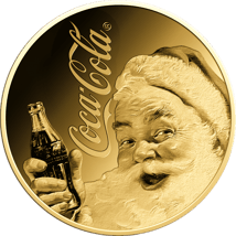 Gold Coca Cola Santa Claus Münze (Auflage: 50.000)