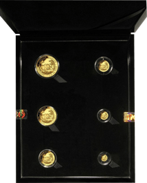 Gold Somalia Elefant First Struck Set 2019 (Auflage: 100 Stück | 6 Münzen)