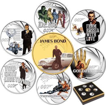 Silber James Bond Hommage Sean Connery Set 2024 (Auflage: 500 | Polierte Platte)