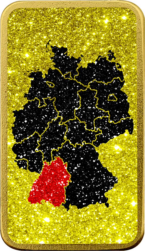 1 Unze Silberbarren Baden-Württemberg (Auflage: 100 | teilvergoldet)